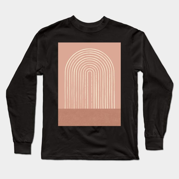 Arch Door Dusty Orange Long Sleeve T-Shirt by moonlightprint